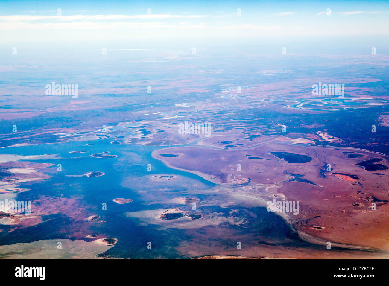 Aerial view of the Australian Outback Stock Photo
