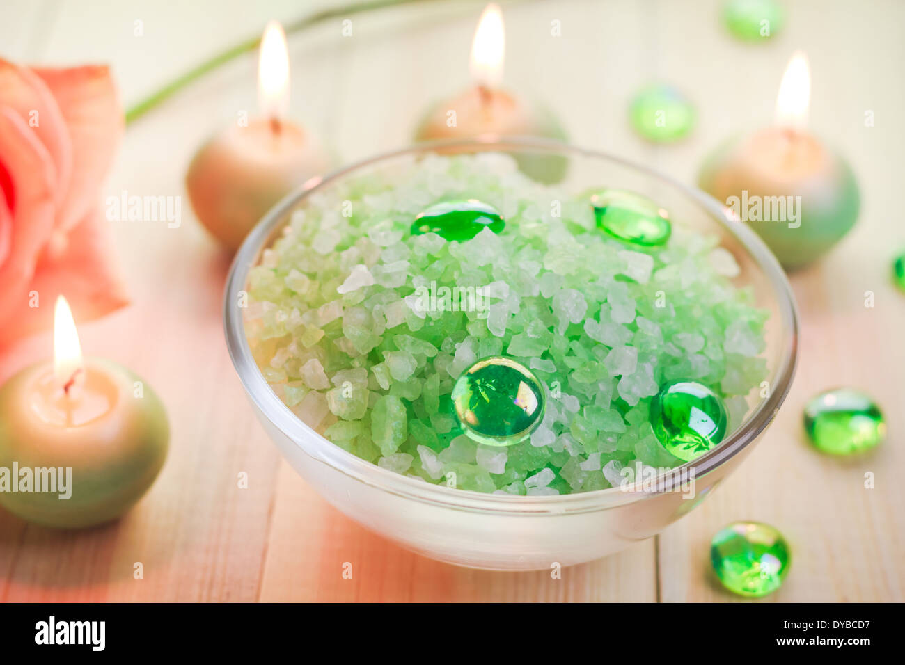 Salt bath as part of a wellness session Stock Photo Alamy