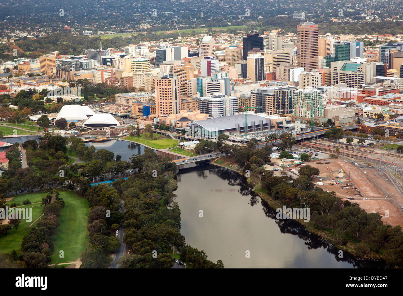 Aerial view of the city of Adelaide Australia Stock Photo Alamy