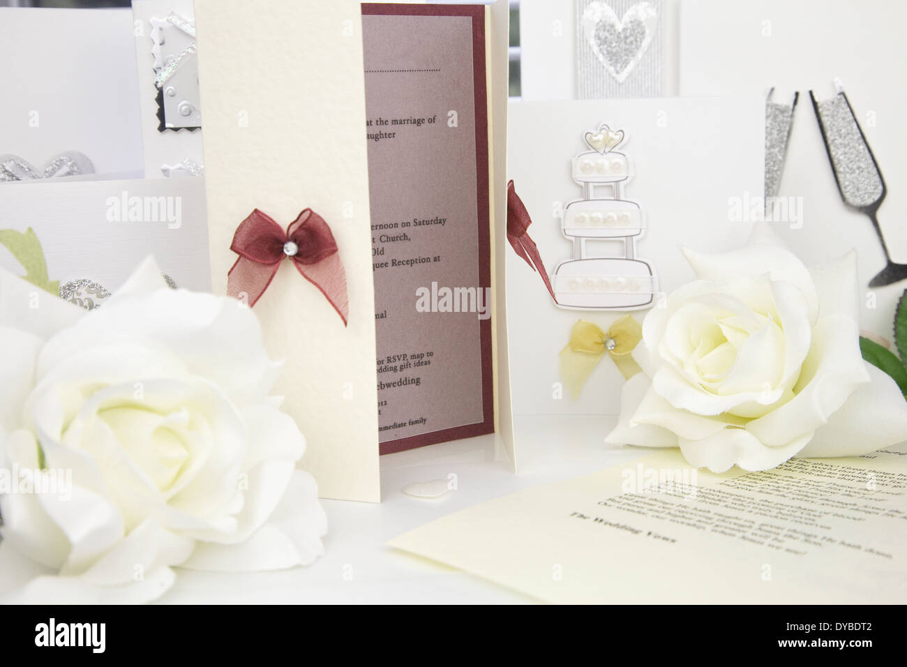 wedding invitation card with a wedding script Stock Photo Alamy