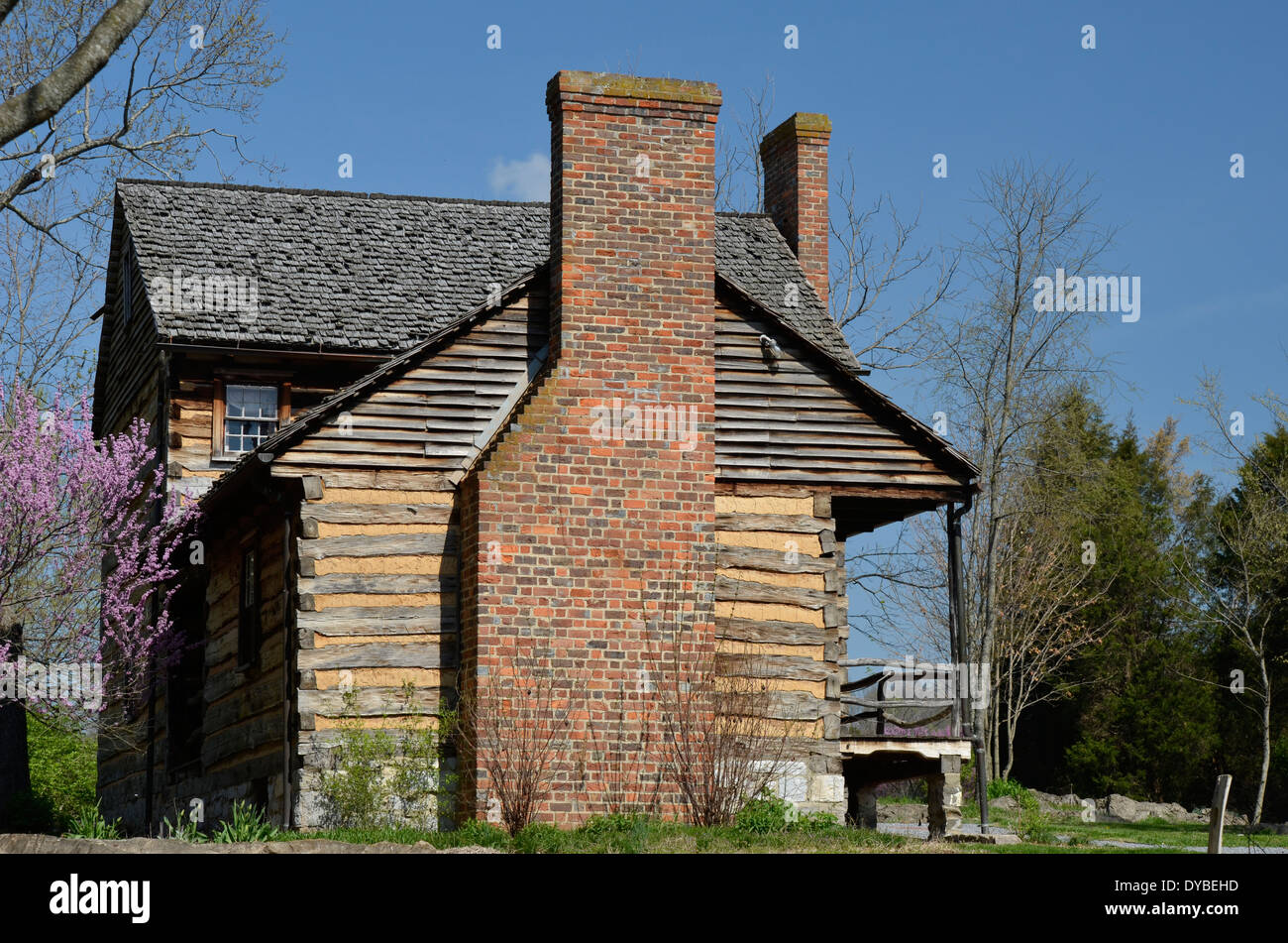 Old Log Cabin At Rocky Mount Tennessee Stock Photo 68479753 Alamy