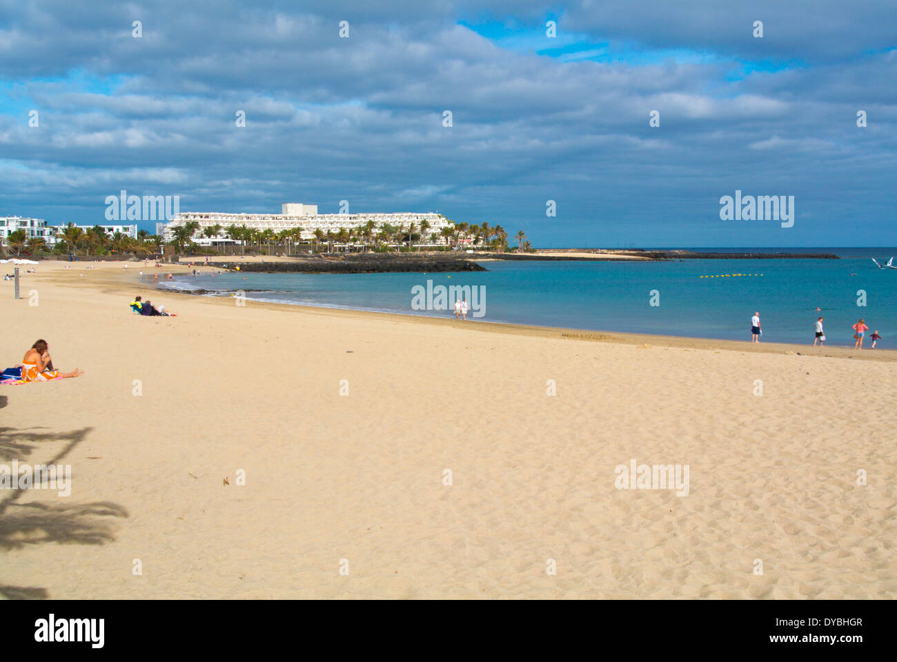 Playa de las Cucharas beach, Costa Teguise, Lanzarote, Canary Islands,  Spain, Europe Stock Photo - Alamy