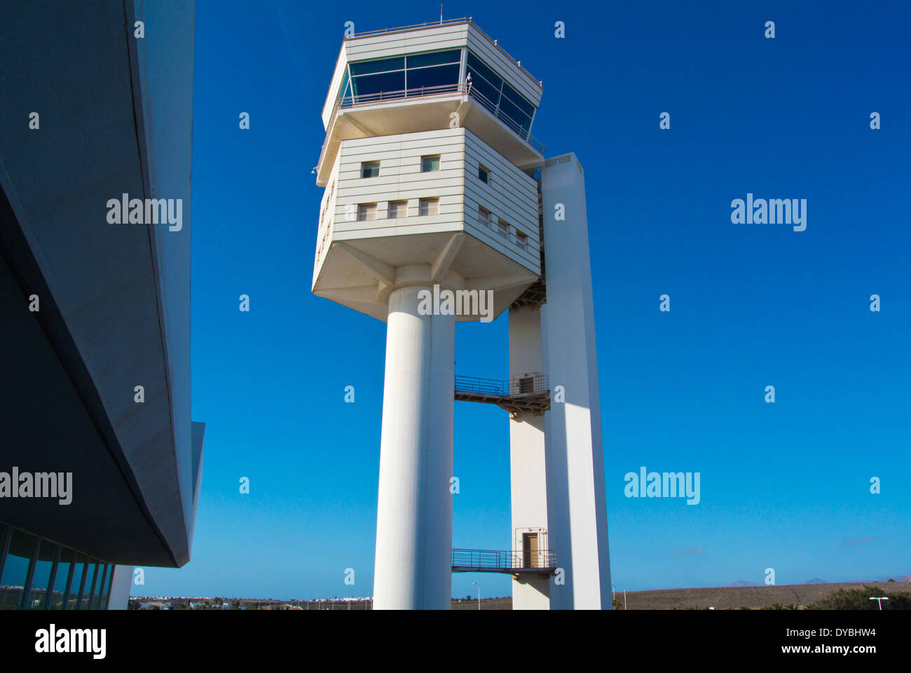 Air traffic control tower, Arrecife, Lanzarote, Canary Islands, Spain, Europe Stock Photo