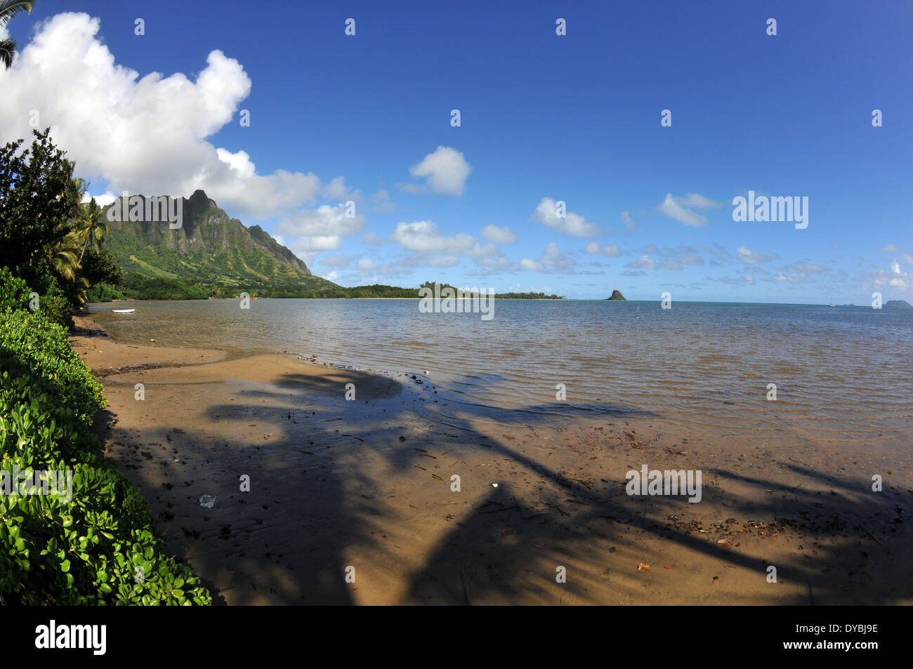 View Of Kualoa Mountains And Beach From Waikane Coastal Area Kaneohe 