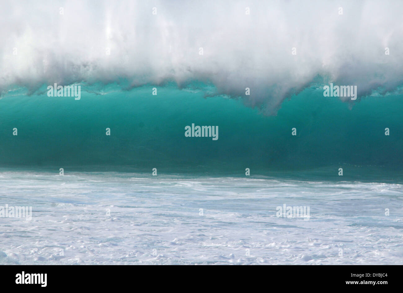 Perfect giant wave in Pipeline, Ehukai Beach, North Shore of Oahu, Hawaii, USA Stock Photo