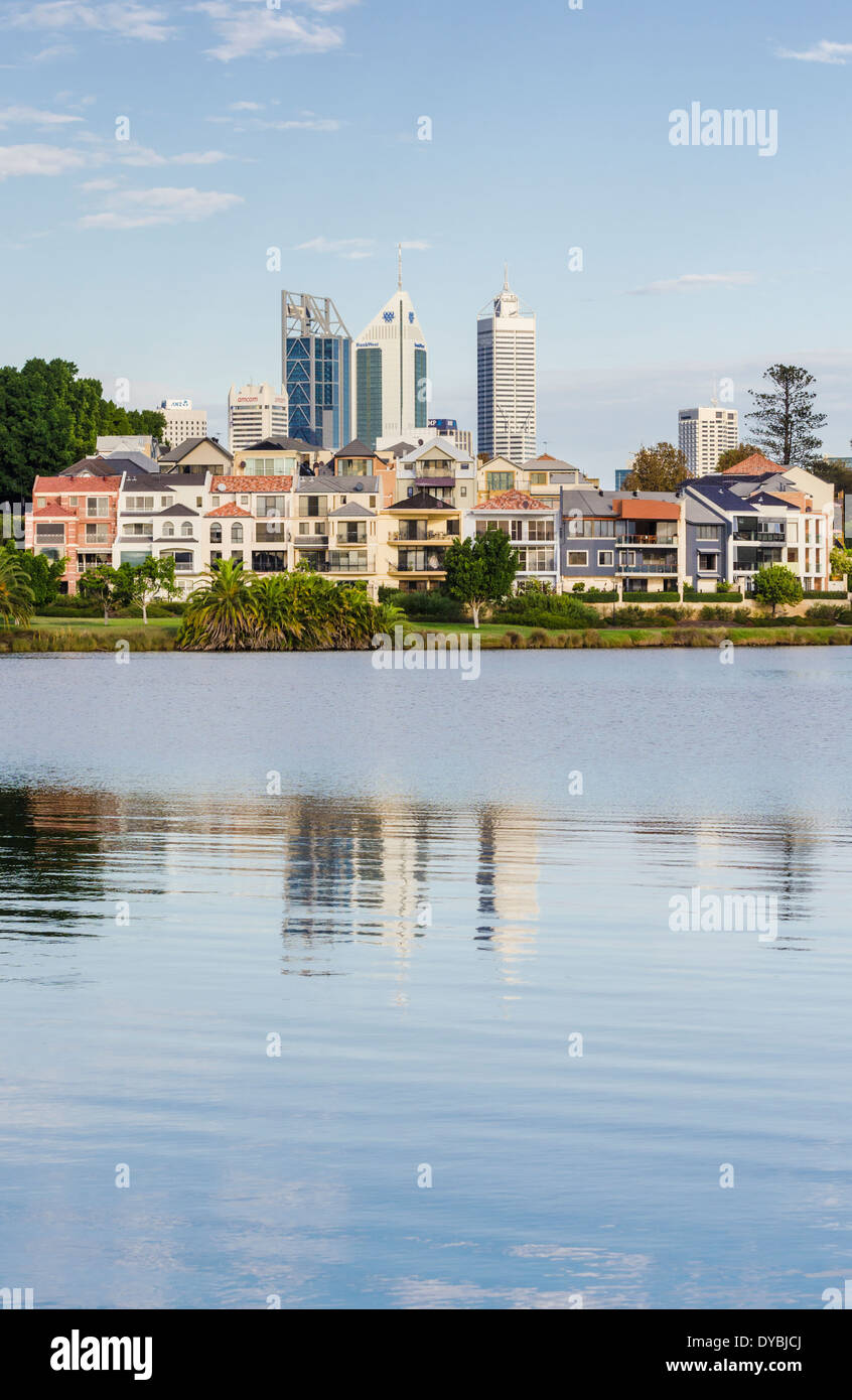East Perth and Perth CBD across the Swan River, Perth, Western Australia Stock Photo