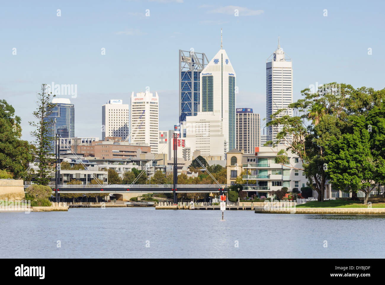 East Perth and Perth CBD across the Swan River, Perth, Western Australia Stock Photo