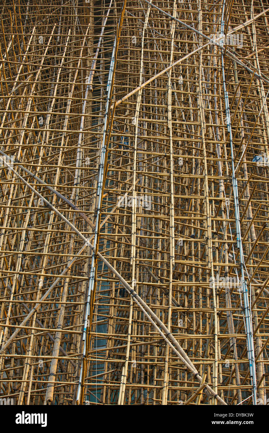 Bamboo Scaffolding, Hong Kong. Stock Photo