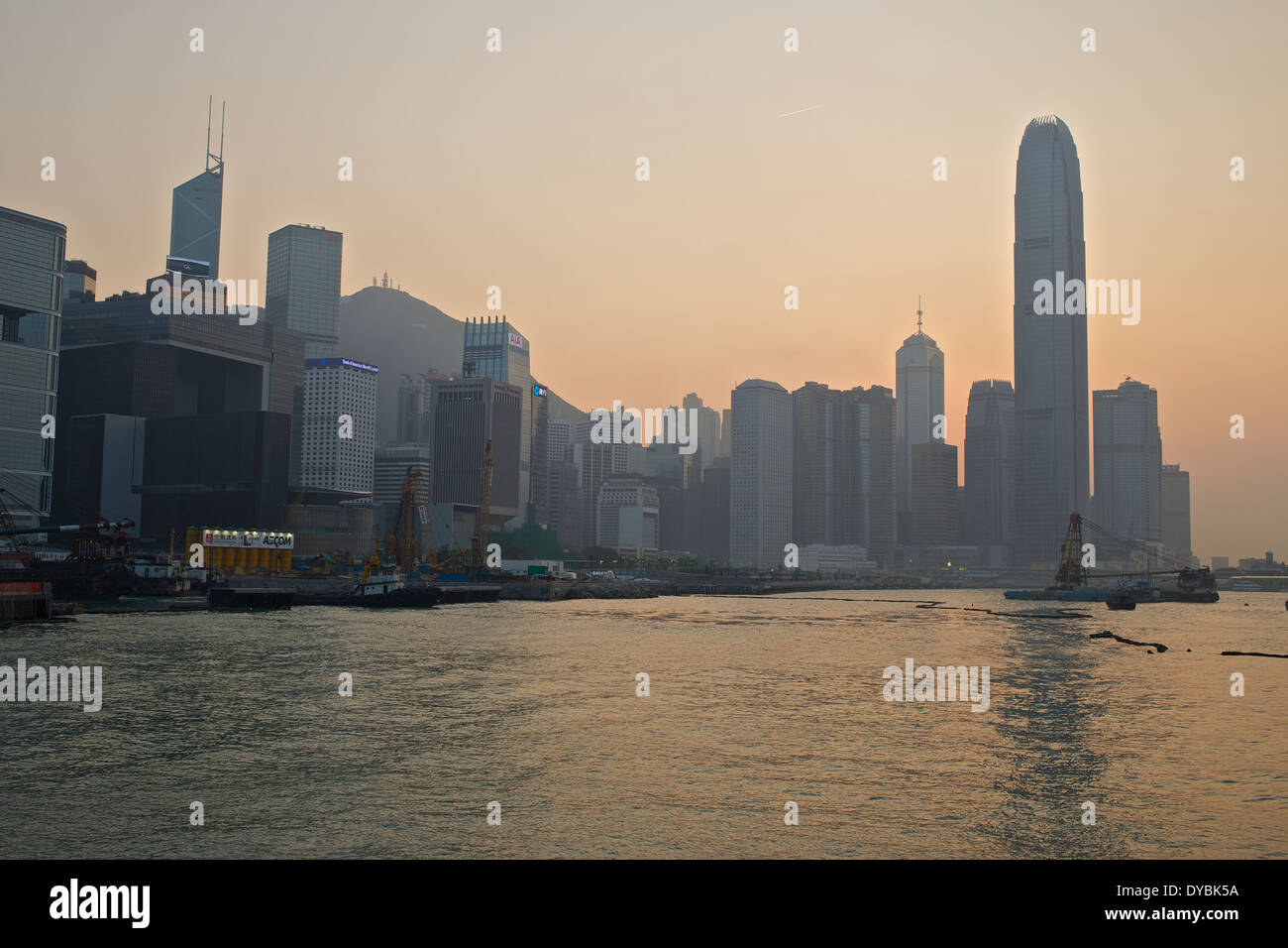 Sunset Over The Central District Skyline, Hong Kong Stock Photo - Alamy