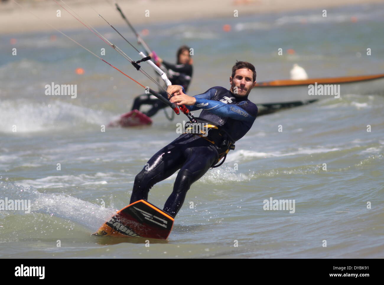 13 April 2014. As temperatures hit 27C on the Costa Calida, Kite Stock  Photo - Alamy