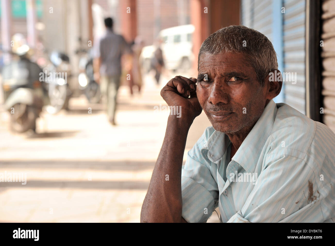 Delhi, India. April 6th 2014. An indian man in the city of Old Delhi, India. Stock Photo