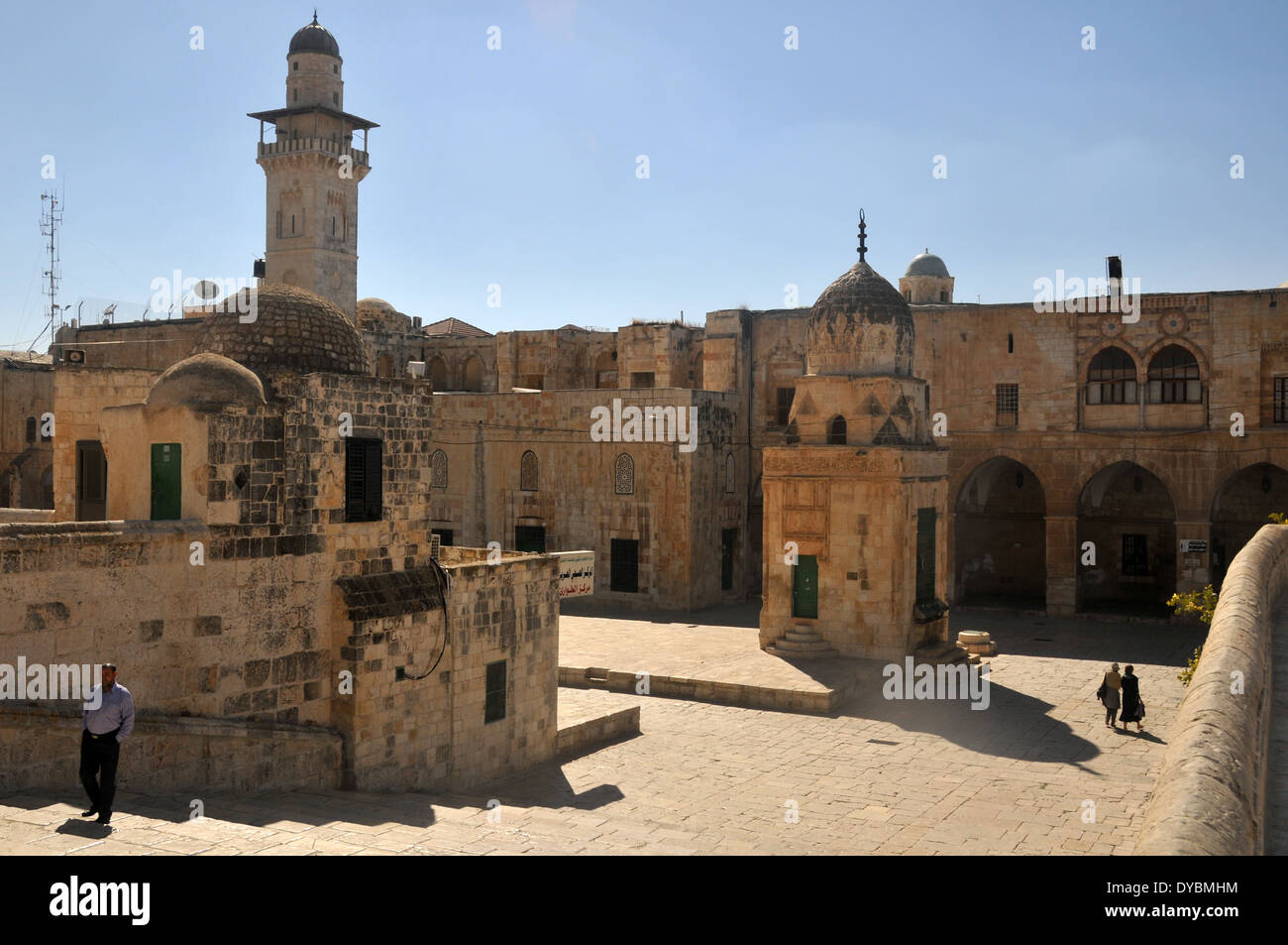 View of grounds surrounding the Dome of the Rock Mosque, Temple Mount ...