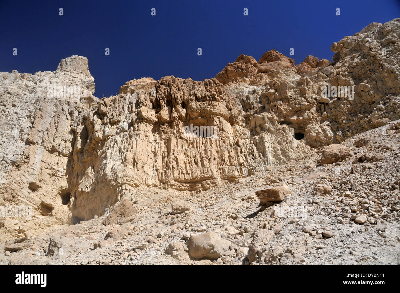 Rock cliff, Ein Gedi nature reserve and national park, Israel Stock Photo