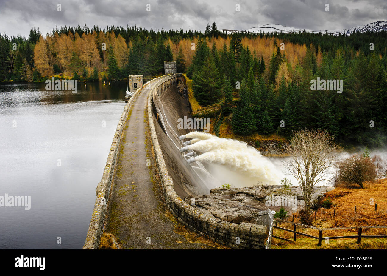 Loch Laggan Dam, Scotland Stock Photo