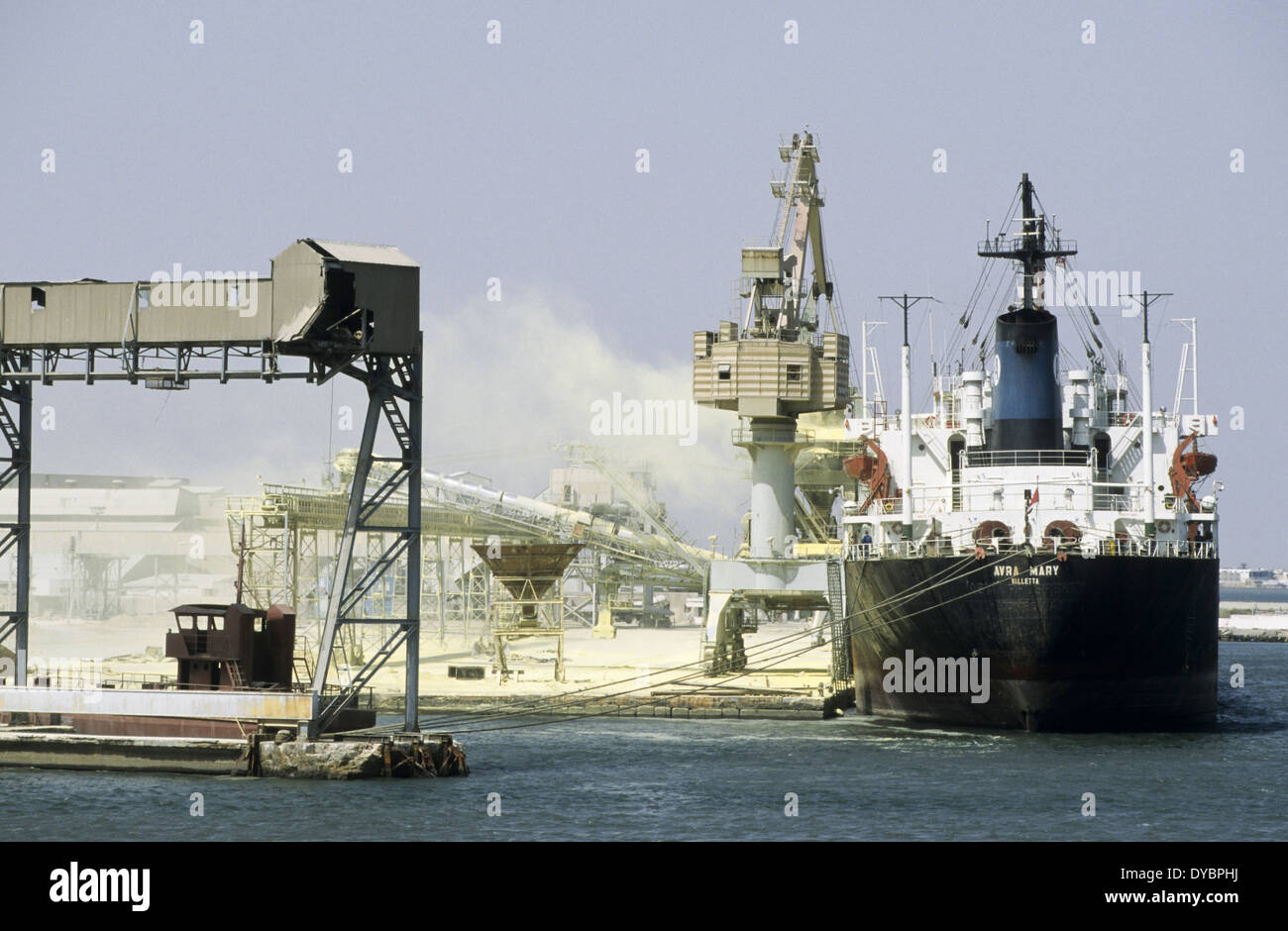 TUNISIA, port Sfax, bulk carrier vessel is loaded with phosphate which  contains heavy metals like Cadmium and Phosphorus. Phosphorus is used as  important fertilizer in the agriculture, the phosphate is mined in