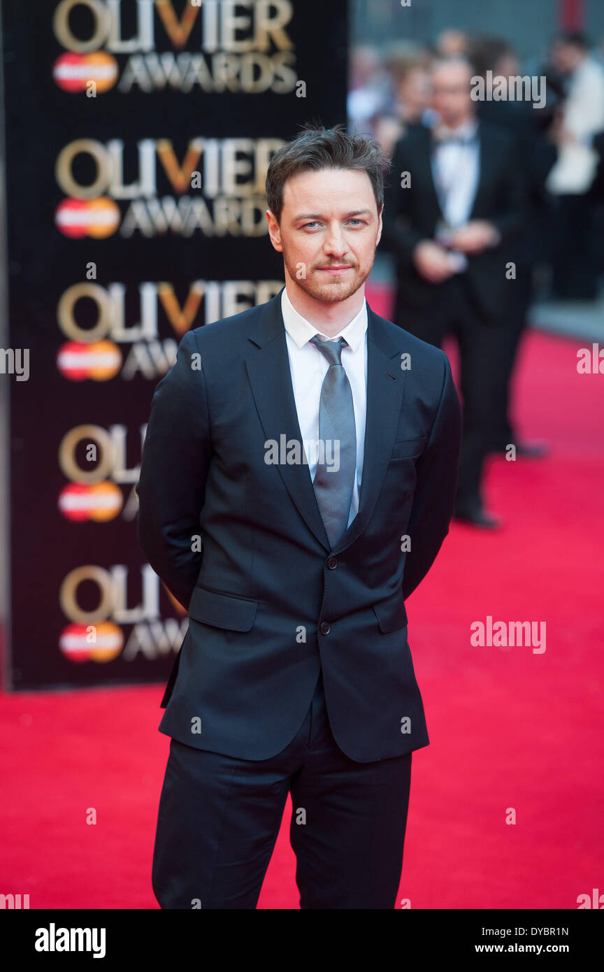 London, UK, 13th Apr, 2014. Actor James McAvoy arrives at the Laurence