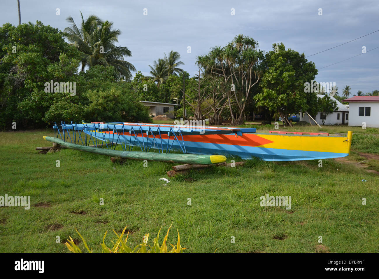 Traditional Wallisian outrigger canoe in Matautu, Wallis Island, Wallis