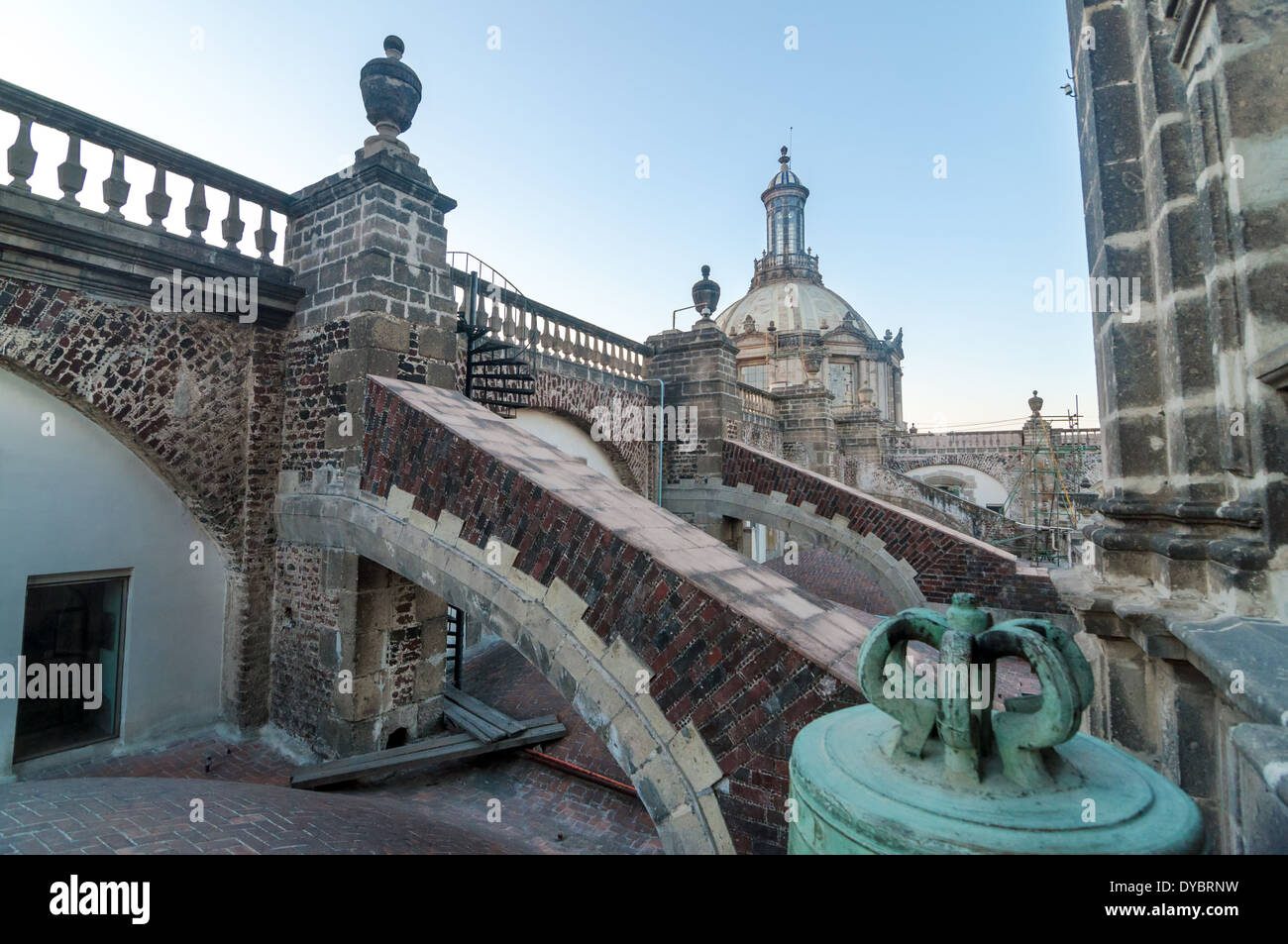 The roof of the cathedral in Mexico City Stock Photo