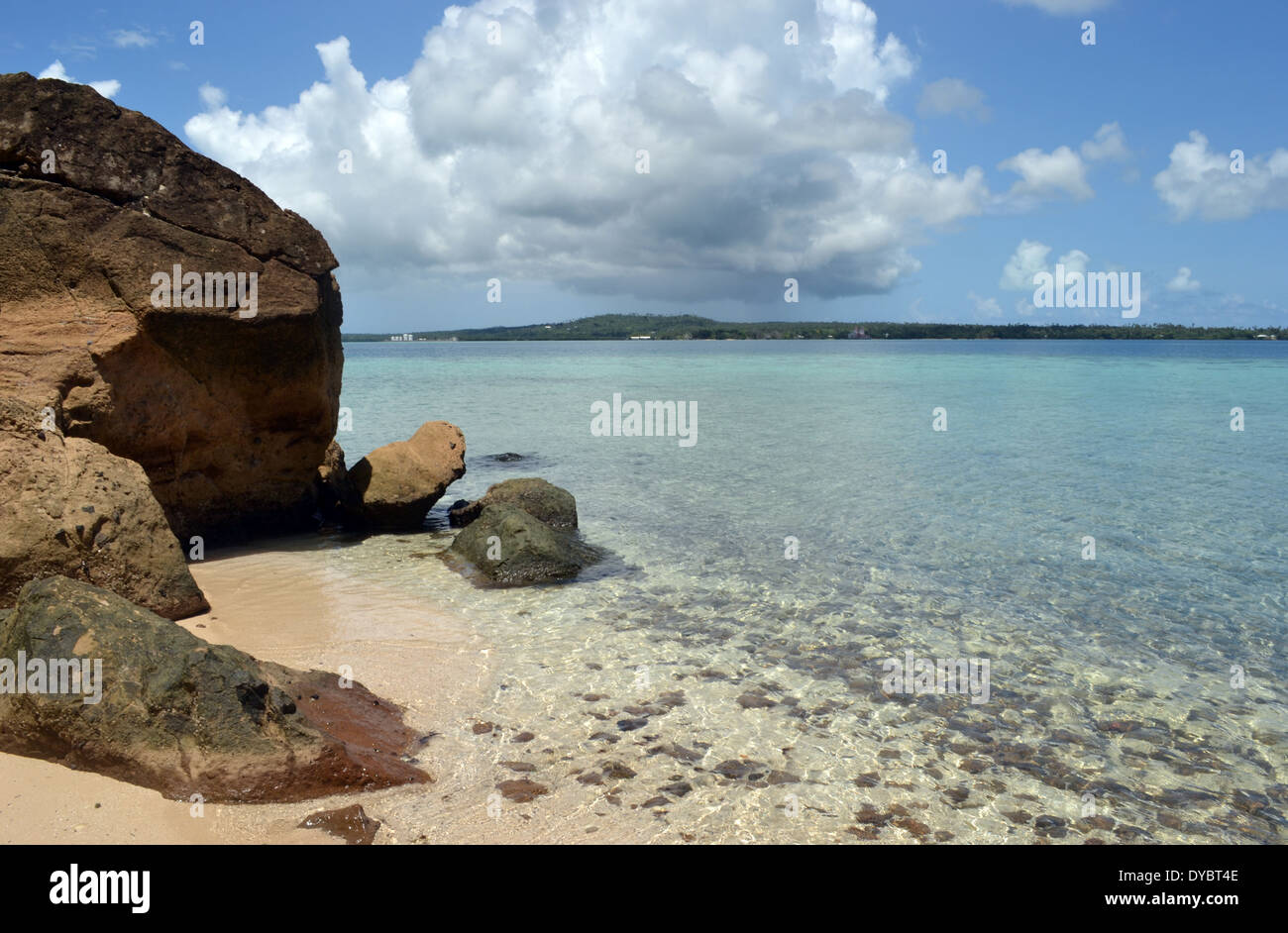 Tropical beach in Nukutapu islet, Wallis Island, Wallis and Futuna, South Pacific Stock Photo