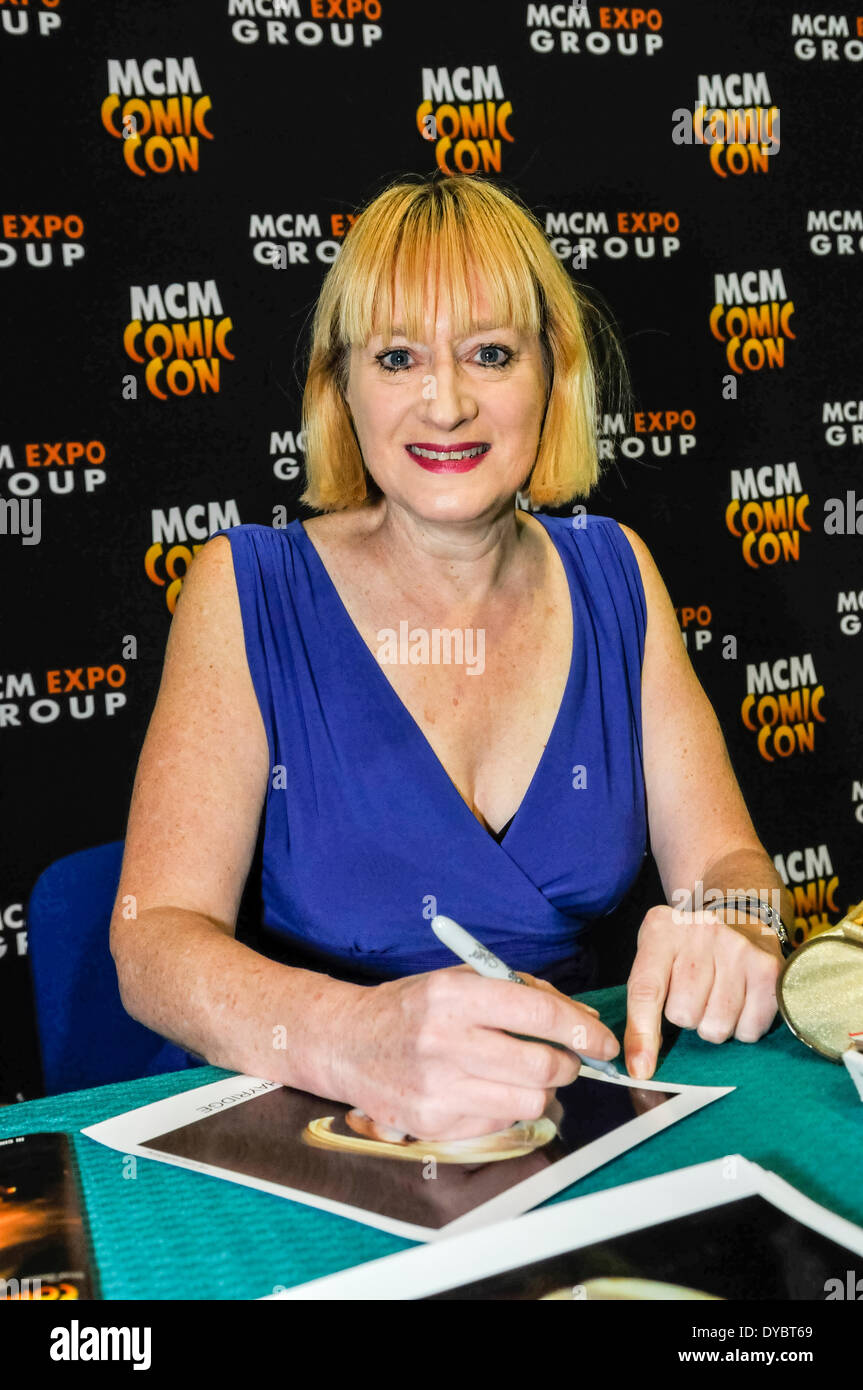 Dublin, Ireland. 13 Apr 2014 - Comedian and actress Hattie Hayridge, who starred as the female version of Hollie in Red Dwarf series 3-5, at MCM Comic Con Credit:  Stephen Barnes/Alamy Live News Stock Photo