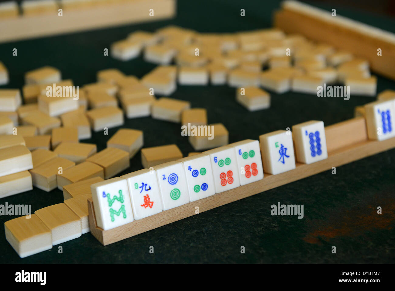 Chinese board game Mahjong majiang mah jongg mahjongg Stock Photo