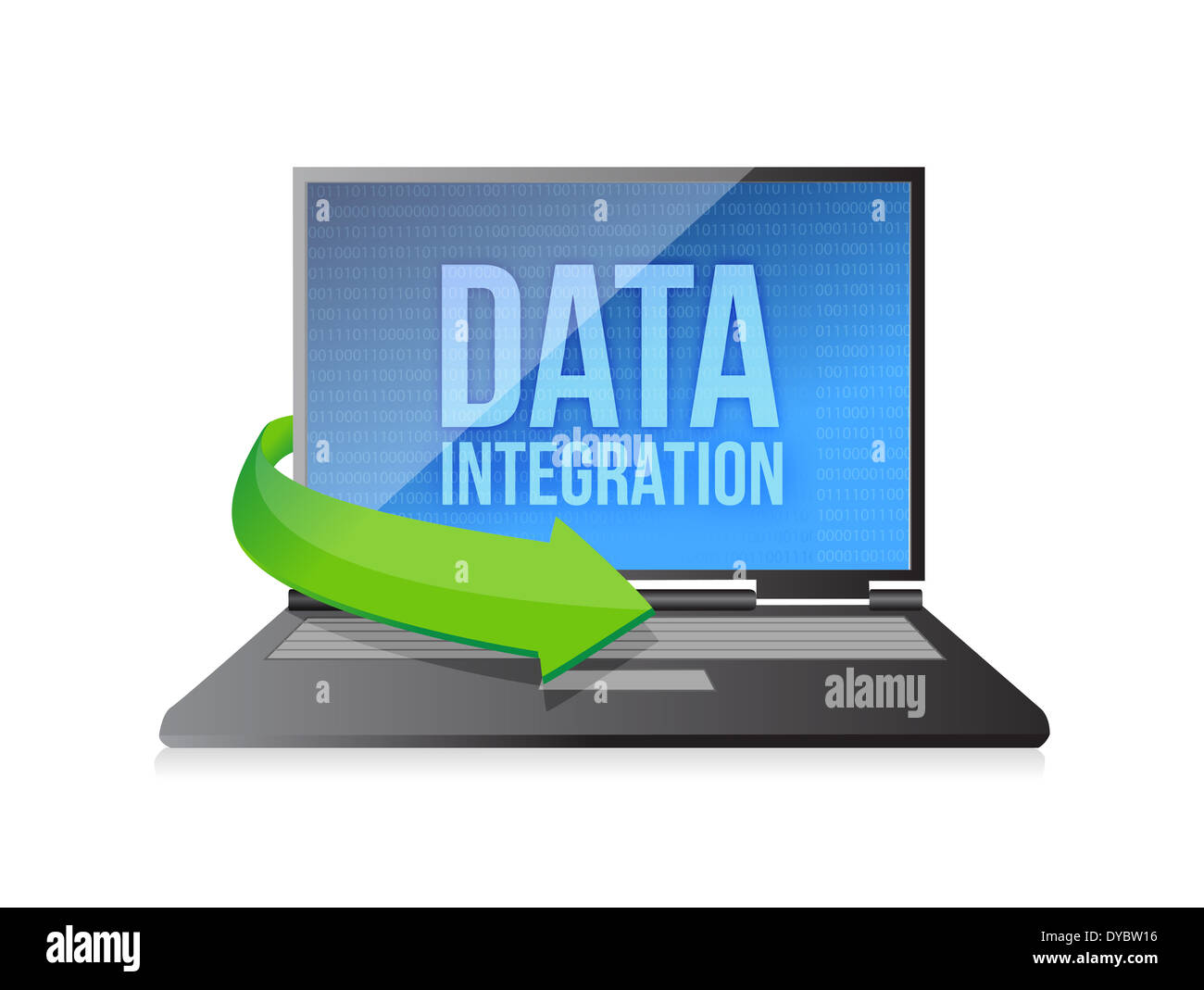 laptop with word Data Integration on display illustration design over a white background Stock Photo