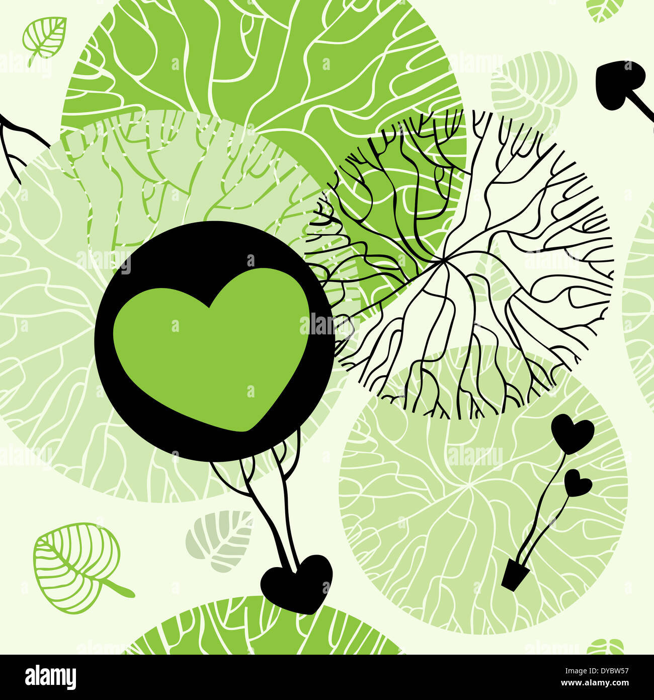 Vector nature seamless background. Green trees Stock Photo - Alamy