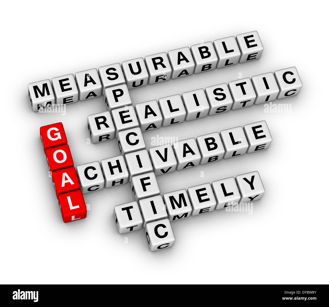 goal setting cubes crossword puzzle Stock Photo Alamy