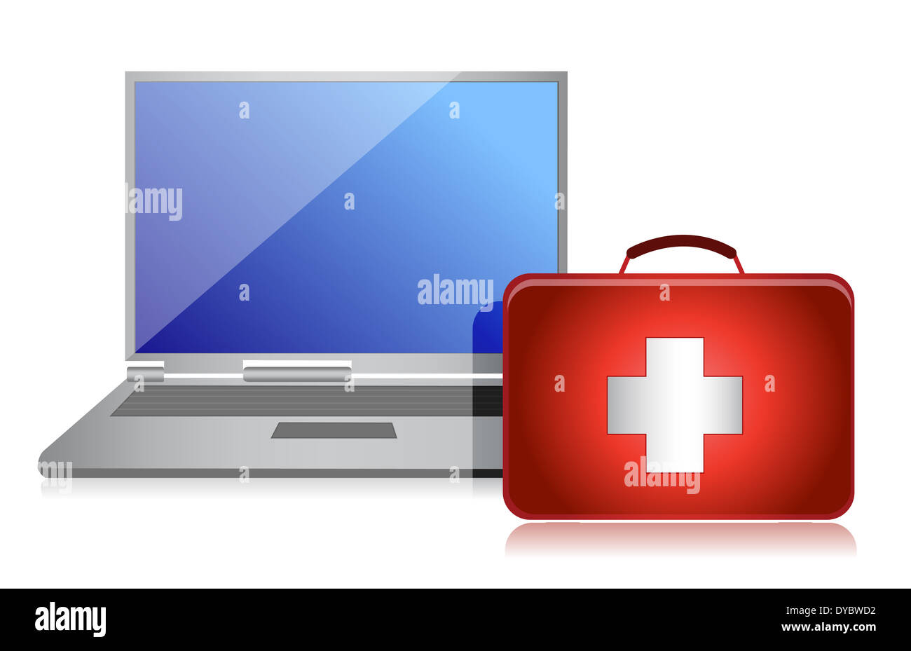 fixing damage laptop concept illustration design over white Stock Photo ...