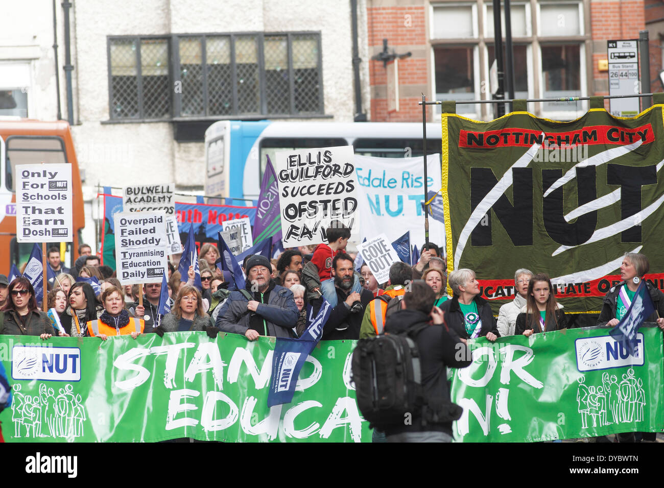 The March reaches the top of Kings Street Nottingham National Union of