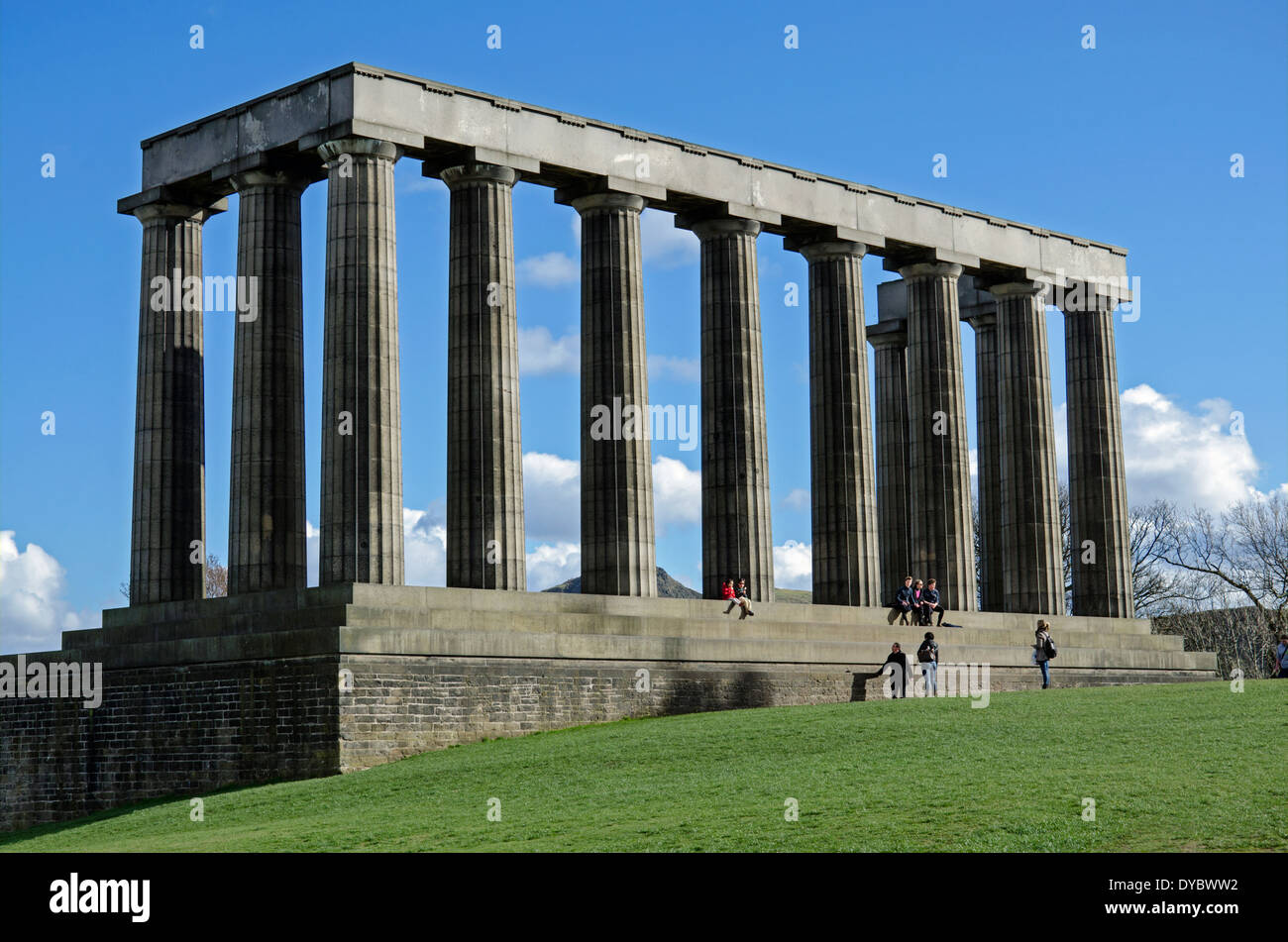 The National Monument of Scotland, on Calton Hill in Edinburgh. Stock Photo
