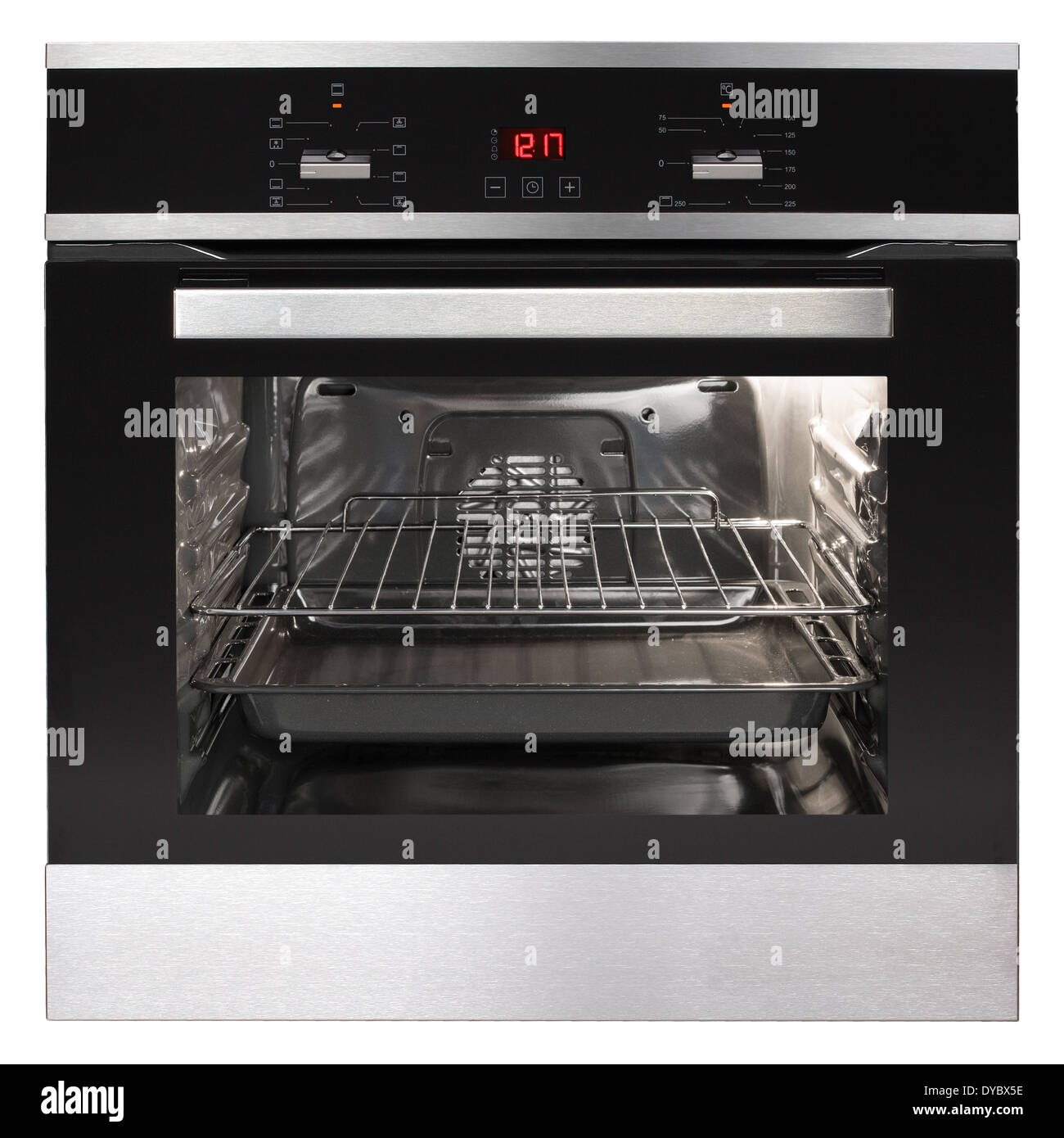 Electric oven isolated on white background Stock Photo - Alamy