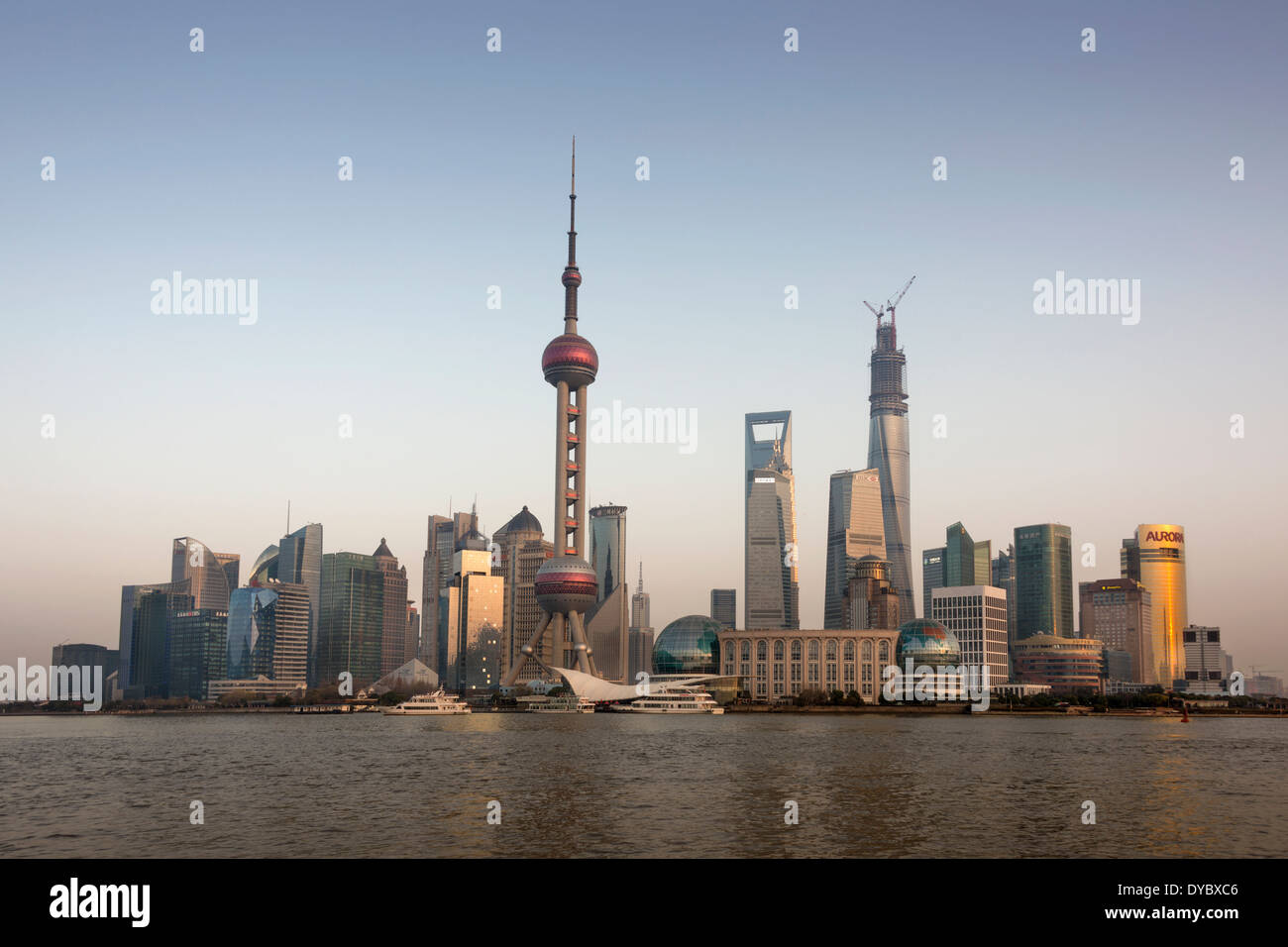Pudong skyscrapers at sunset hi-res stock photography and images - Alamy