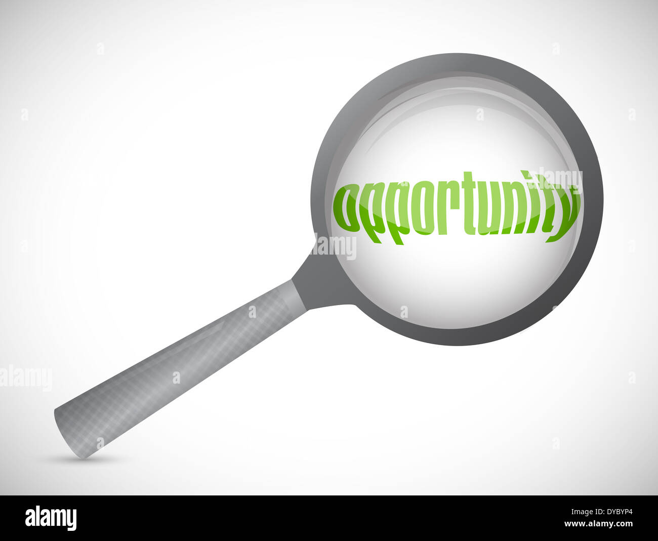 Magnifying glass showing opportunity word on white background Stock ...