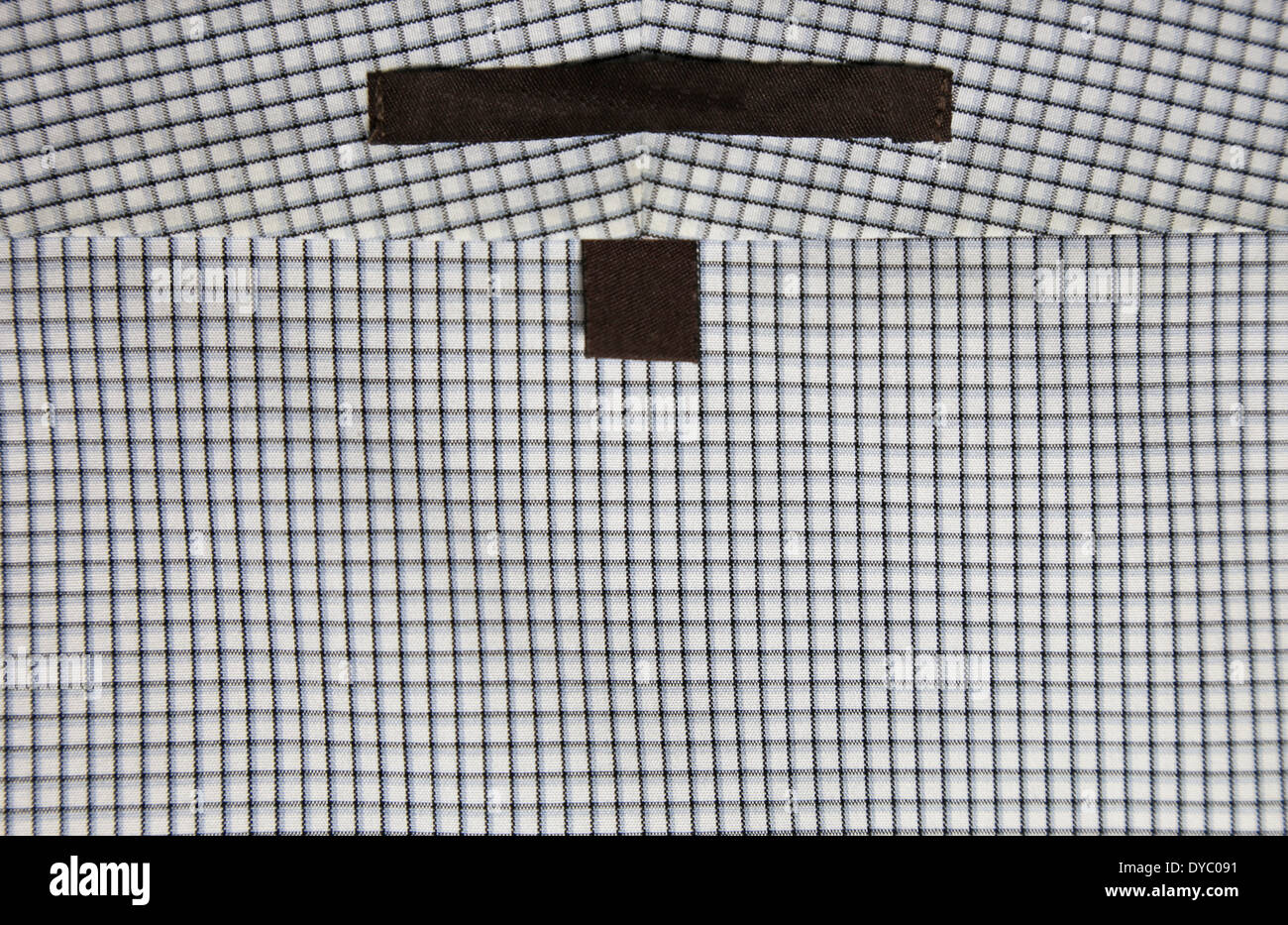 Squares Pattern Dress Shirt Labels Stock Photo