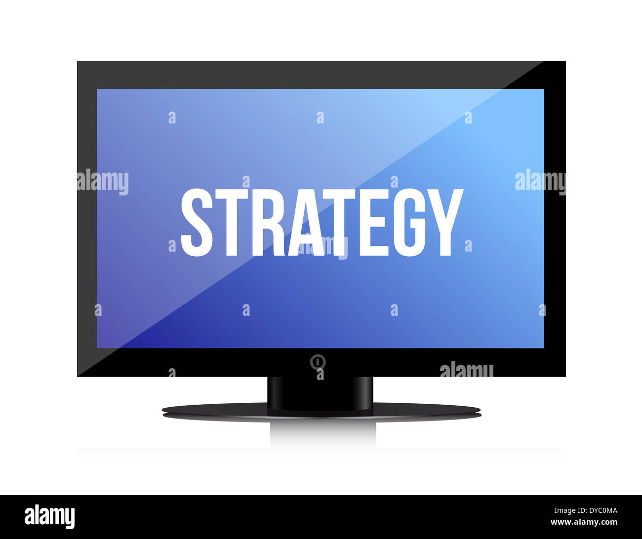 strategy message on monitor illustration design over white Stock Photo