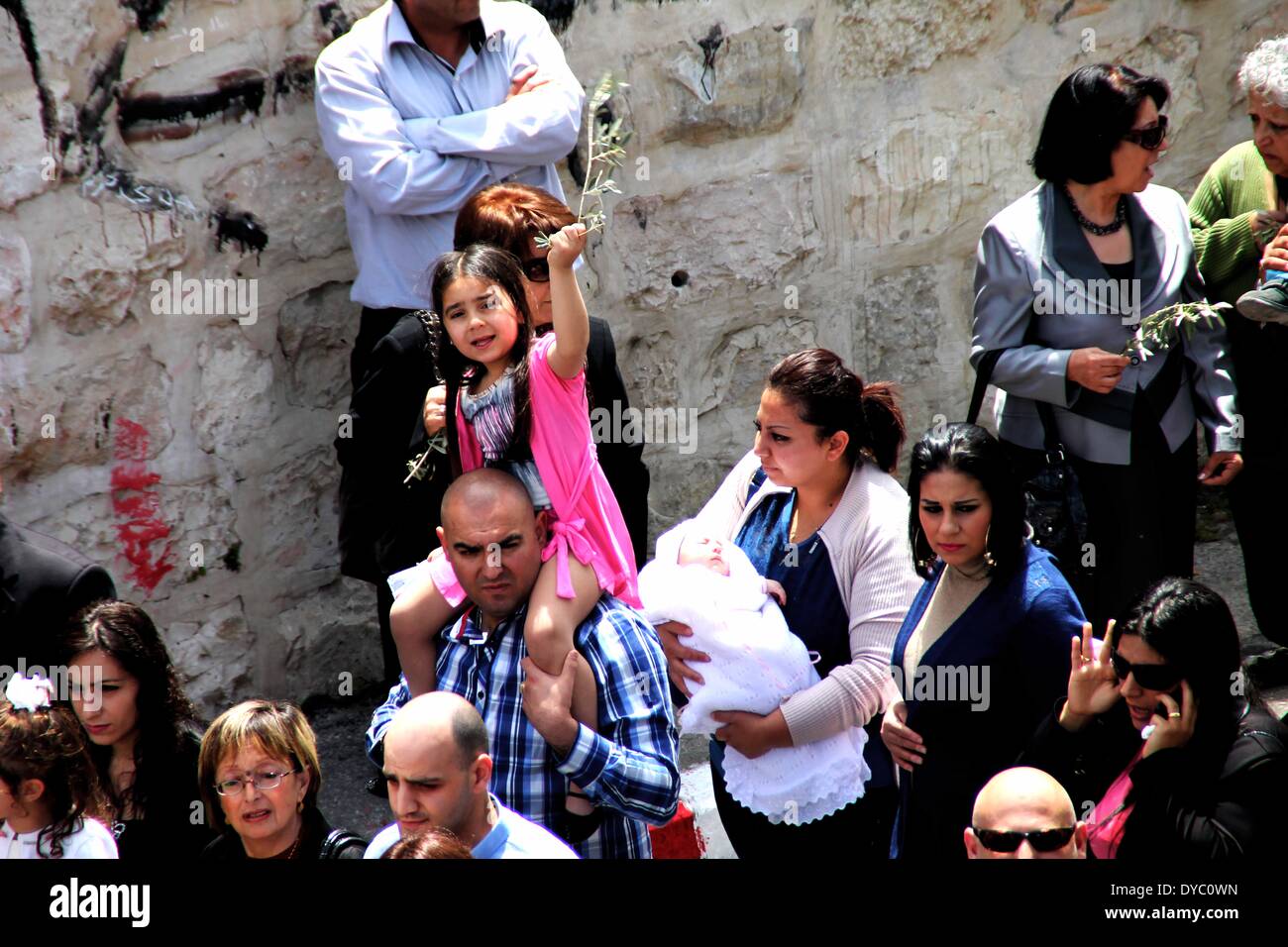 Beit Jala, Palestine, West Bank- April 13, 2014- A young Palestinian ...