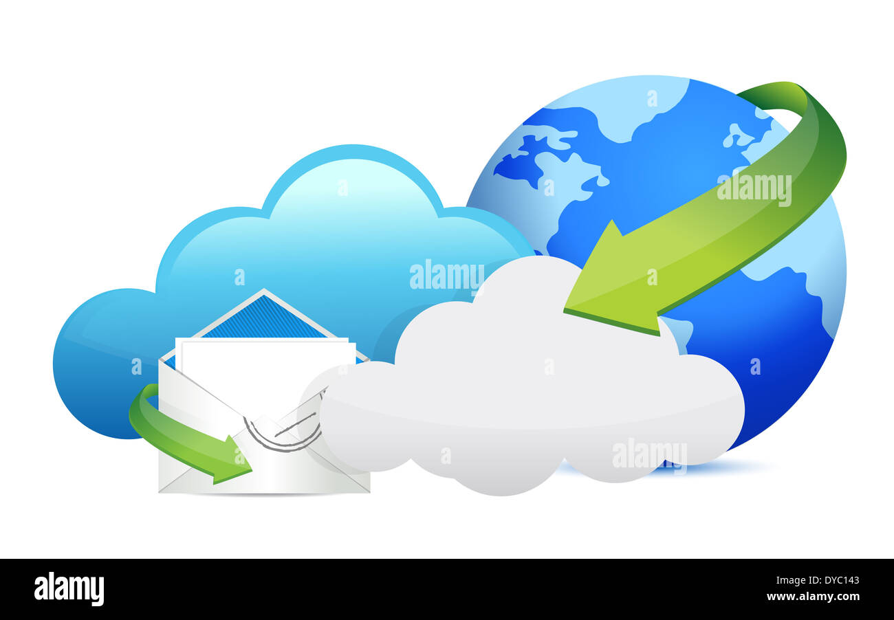 internet global cloud communication illustration design over white ...