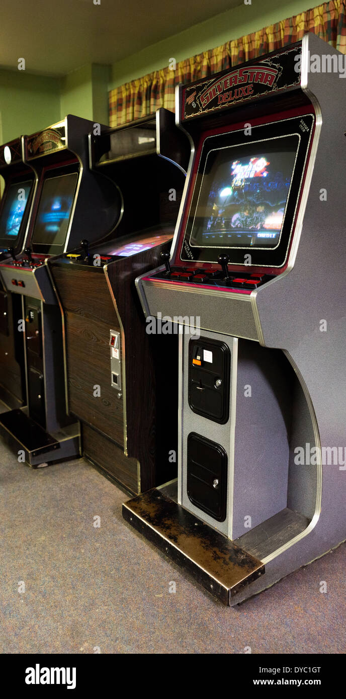 Slot Arcade machines lined up Stock Photo