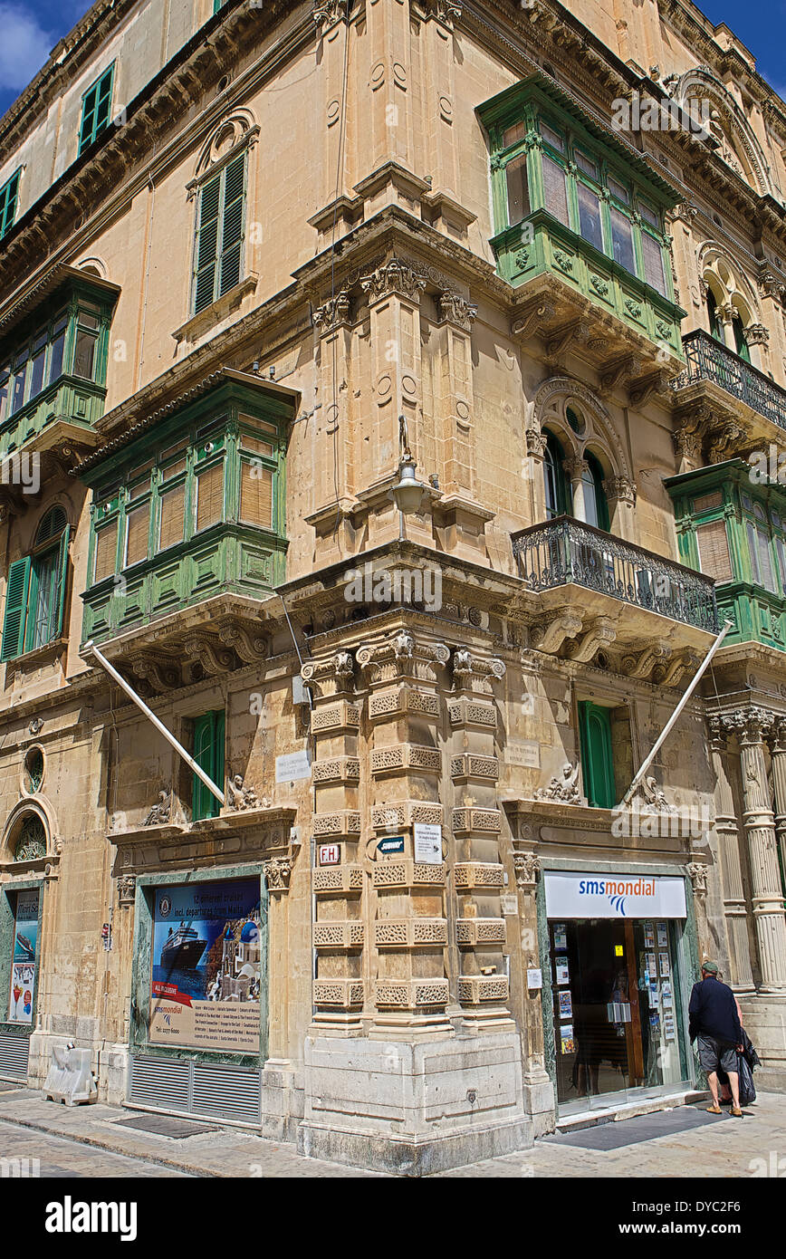 Street corner in Valetta, Malta Stock Photo