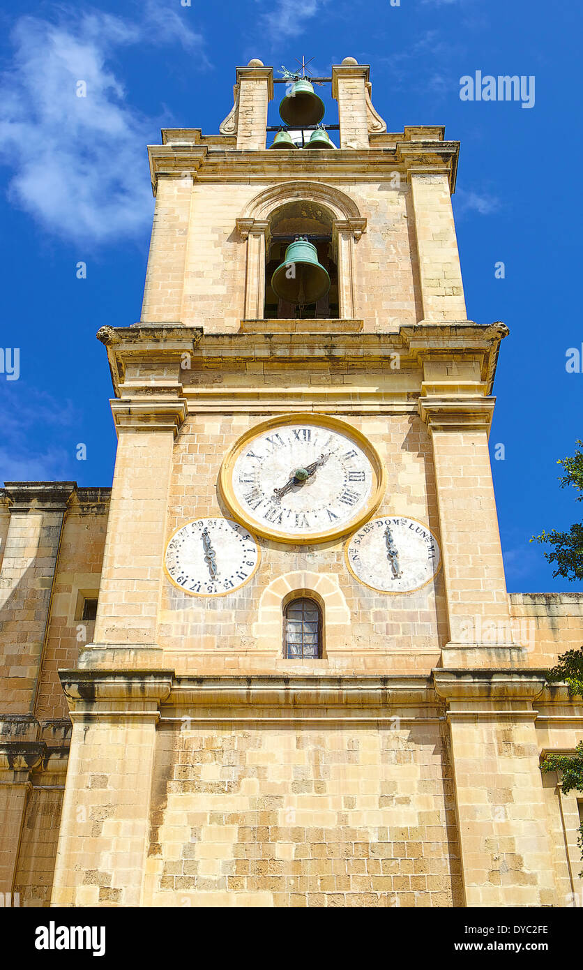 St John Cathedral Clock Tower in Valletta, Malta Stock Photo 68492242