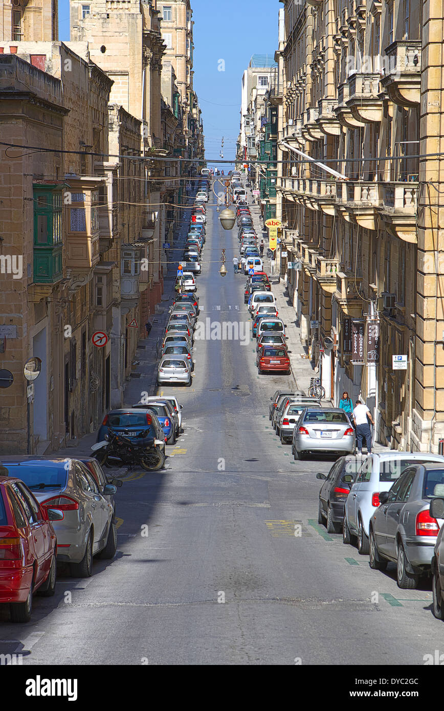 Typical backstreet in Valetta, Malta Stock Photo