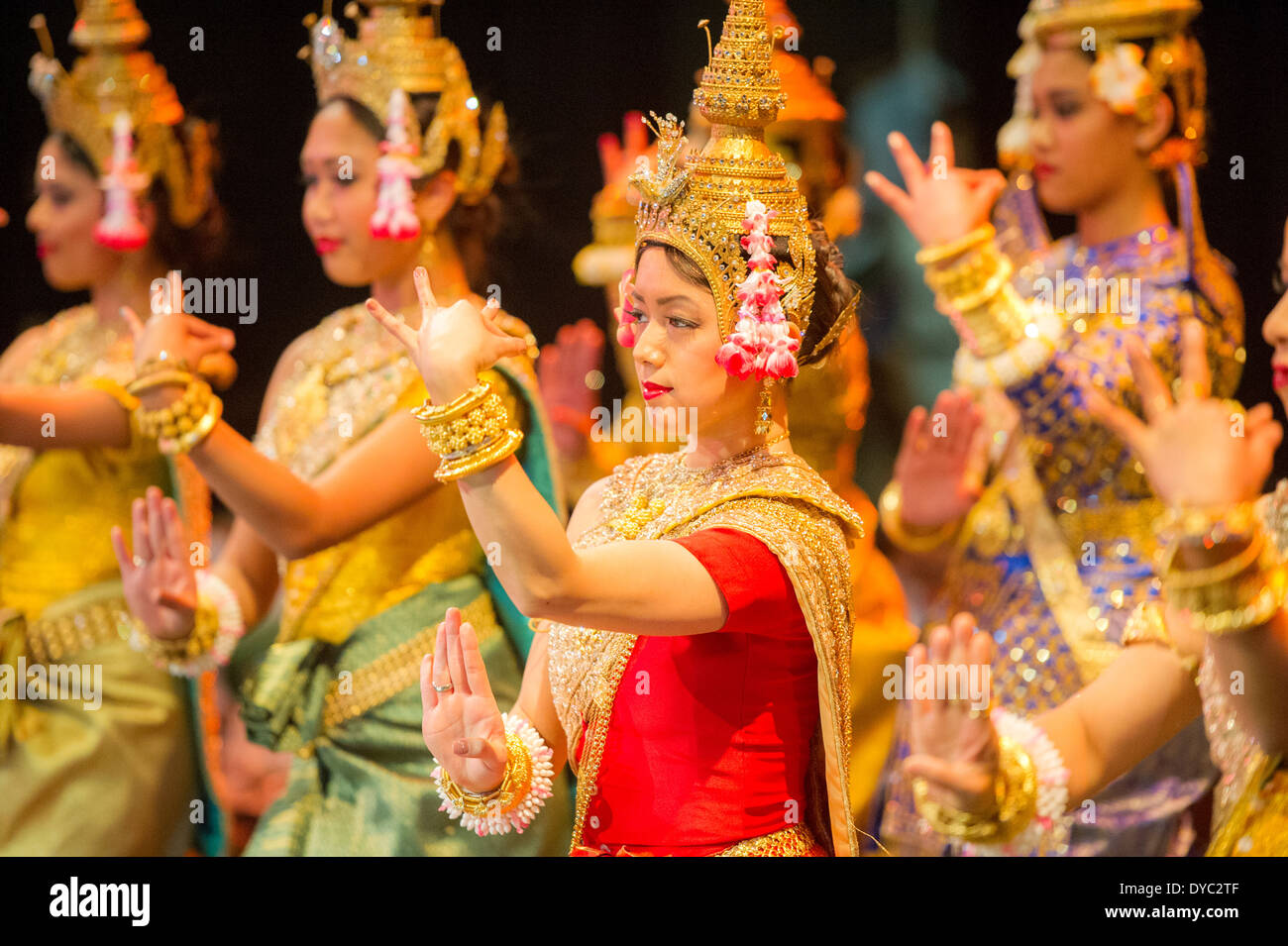 Cambodian New Year event. - Classical Cambodian Dance Stock Photo