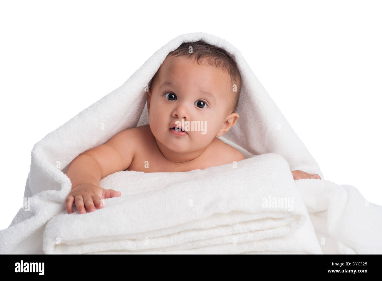 Baby boy cute towel wrapped hires stock photography and images Alamy