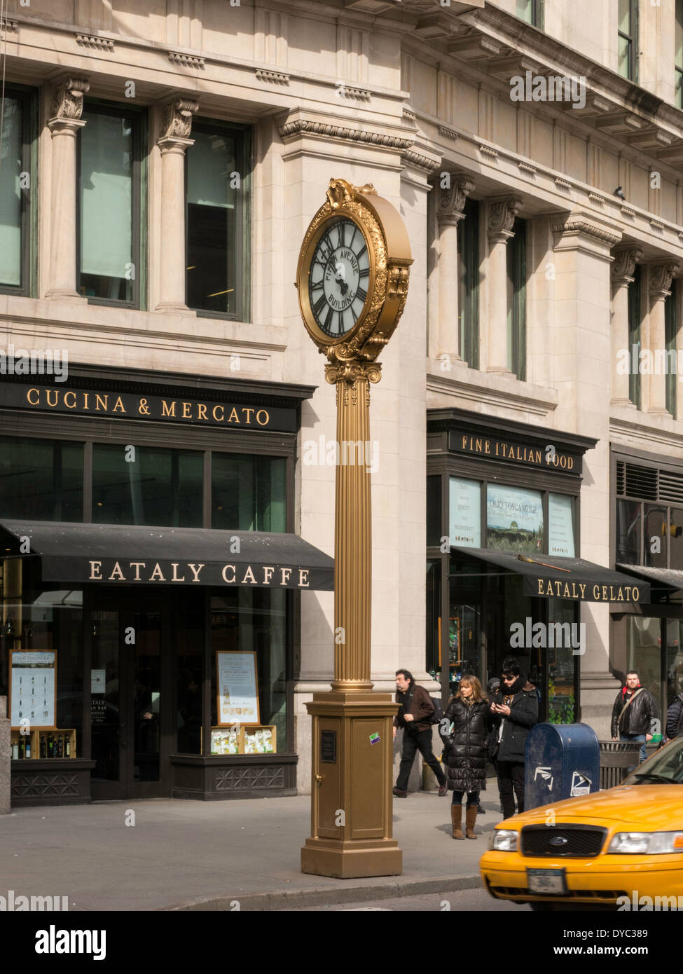 Sidewalk Clock, in Front of Eataly, Flatiron District, NYC Stock Photo