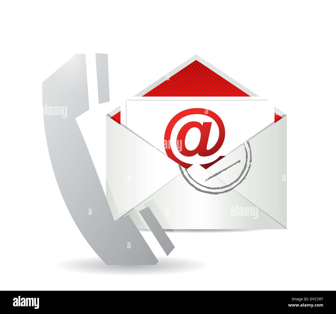phone and email. illustration design over a white background Stock Photo