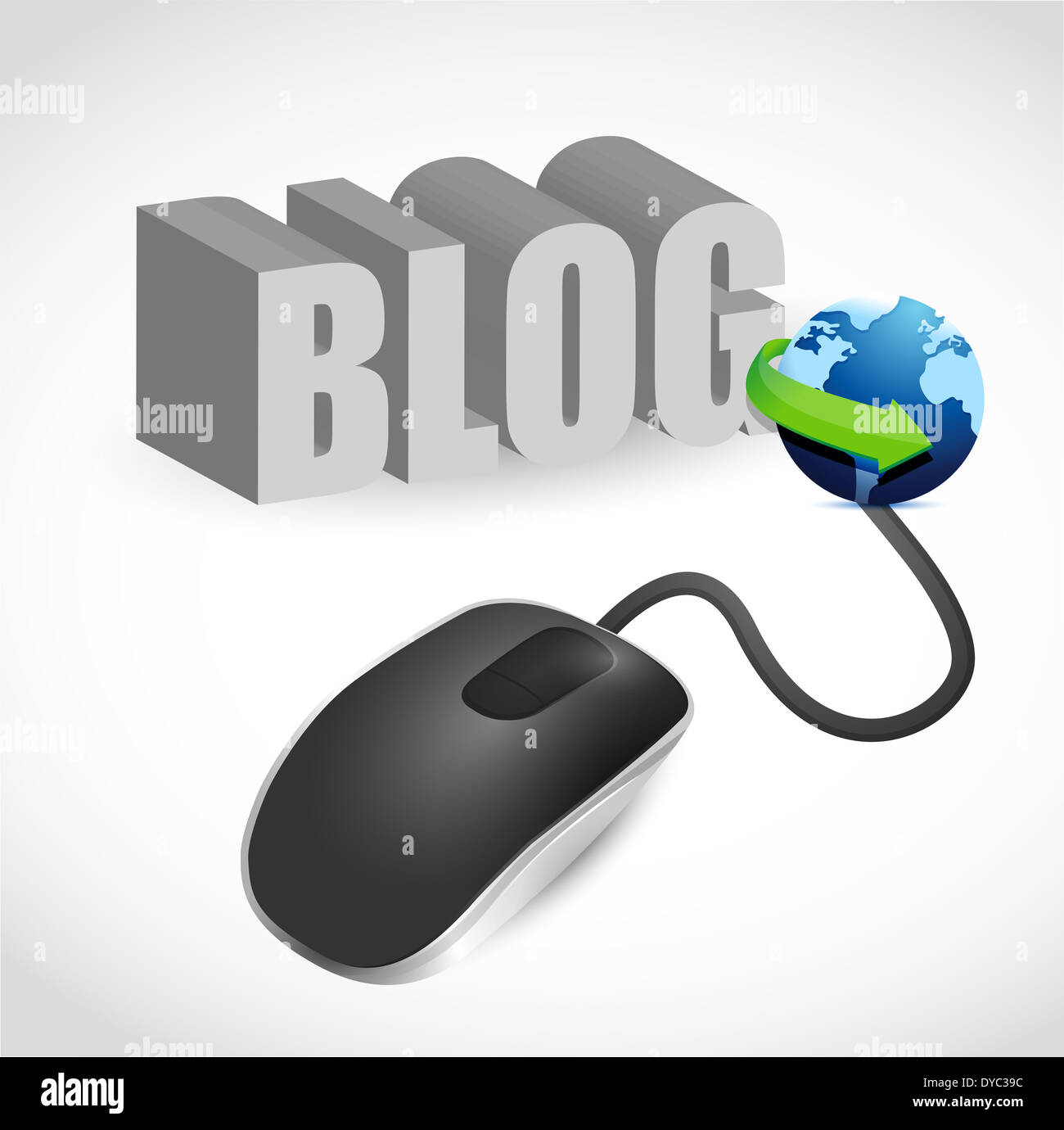modern black computer mouse connected to the grey word News Stock Photo ...