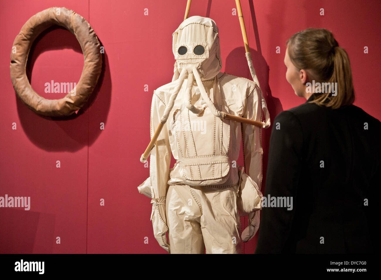 Nuremberg, Germany. 09th Apr, 2014. The 'Scafandro', a diving suit with