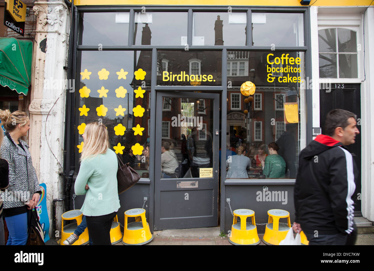 Birdhouse Cafe on St John's Hill in London SW11 - UK Stock Photo