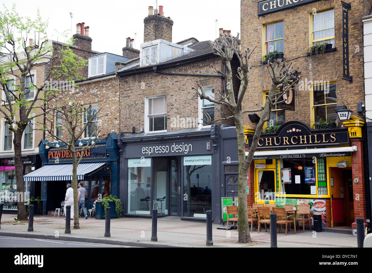 St John's Hill Shop fronts in Wandsworth - London SW11 - UK Stock Photo